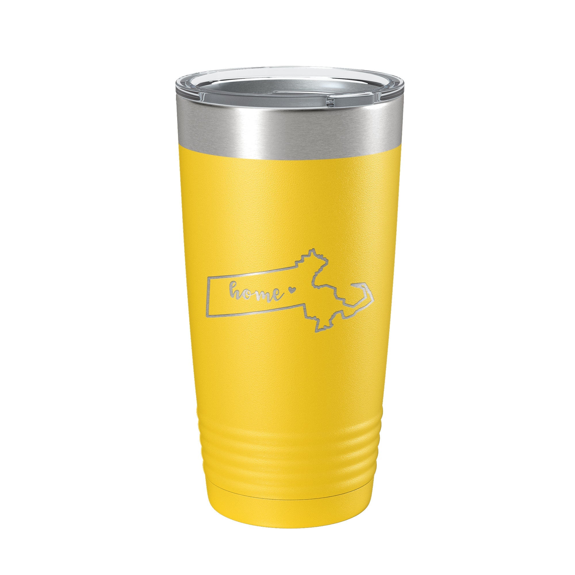Massachusetts Tumbler Home State Travel Mug Insulated Laser Engraved Map Coffee Cup 20 oz