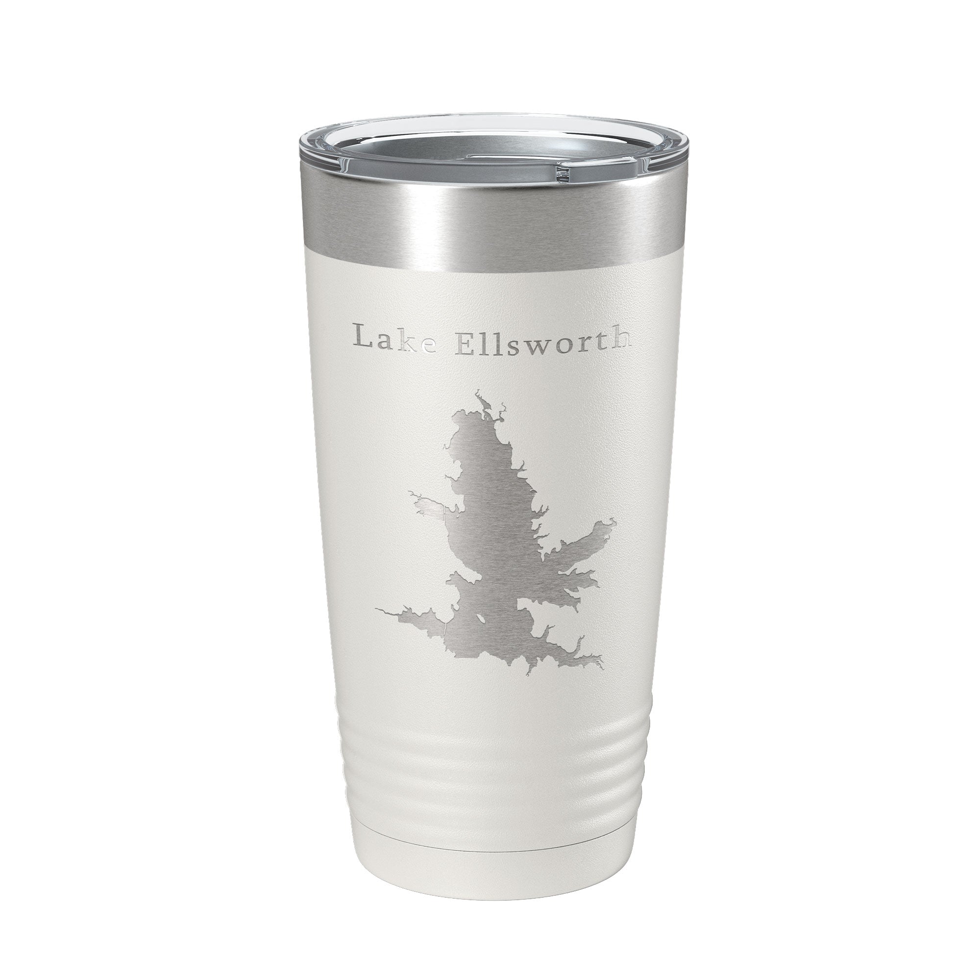 Lake Ellsworth Map Tumbler Travel Mug Insulated Laser Engraved Coffee Cup Oklahoma 20 oz