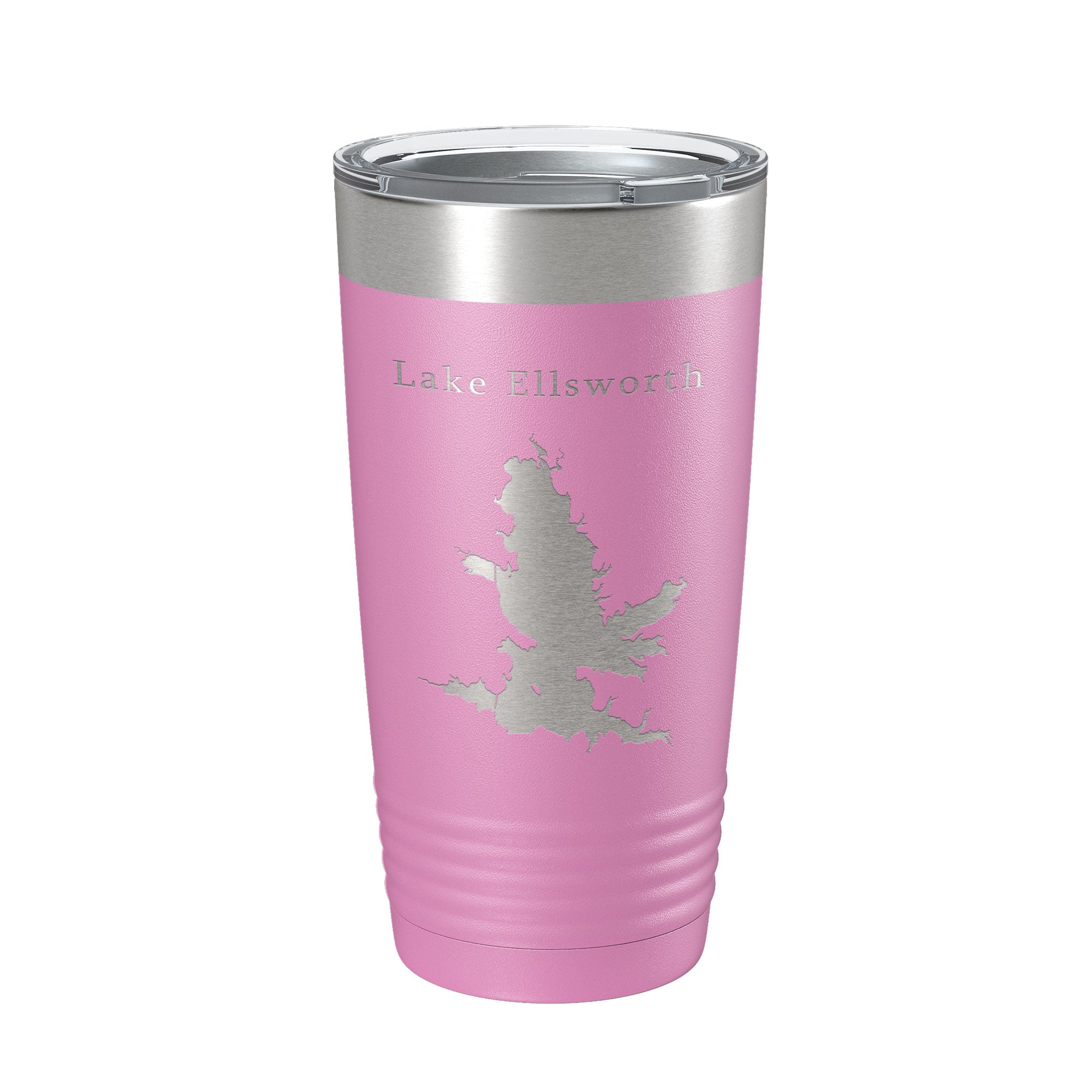Lake Ellsworth Map Tumbler Travel Mug Insulated Laser Engraved Coffee Cup Oklahoma 20 oz