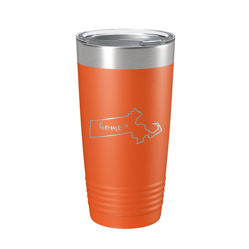 Massachusetts Tumbler Home State Travel Mug Insulated Laser Engraved Map Coffee Cup 20 oz