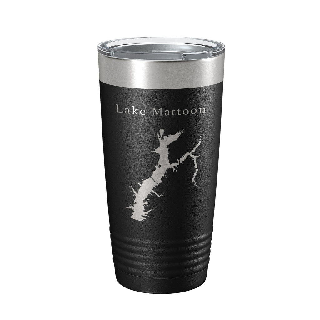 Lake Mattoon Map Tumbler Travel Mug Insulated Laser Engraved Coffee Cup Illinois 20 oz