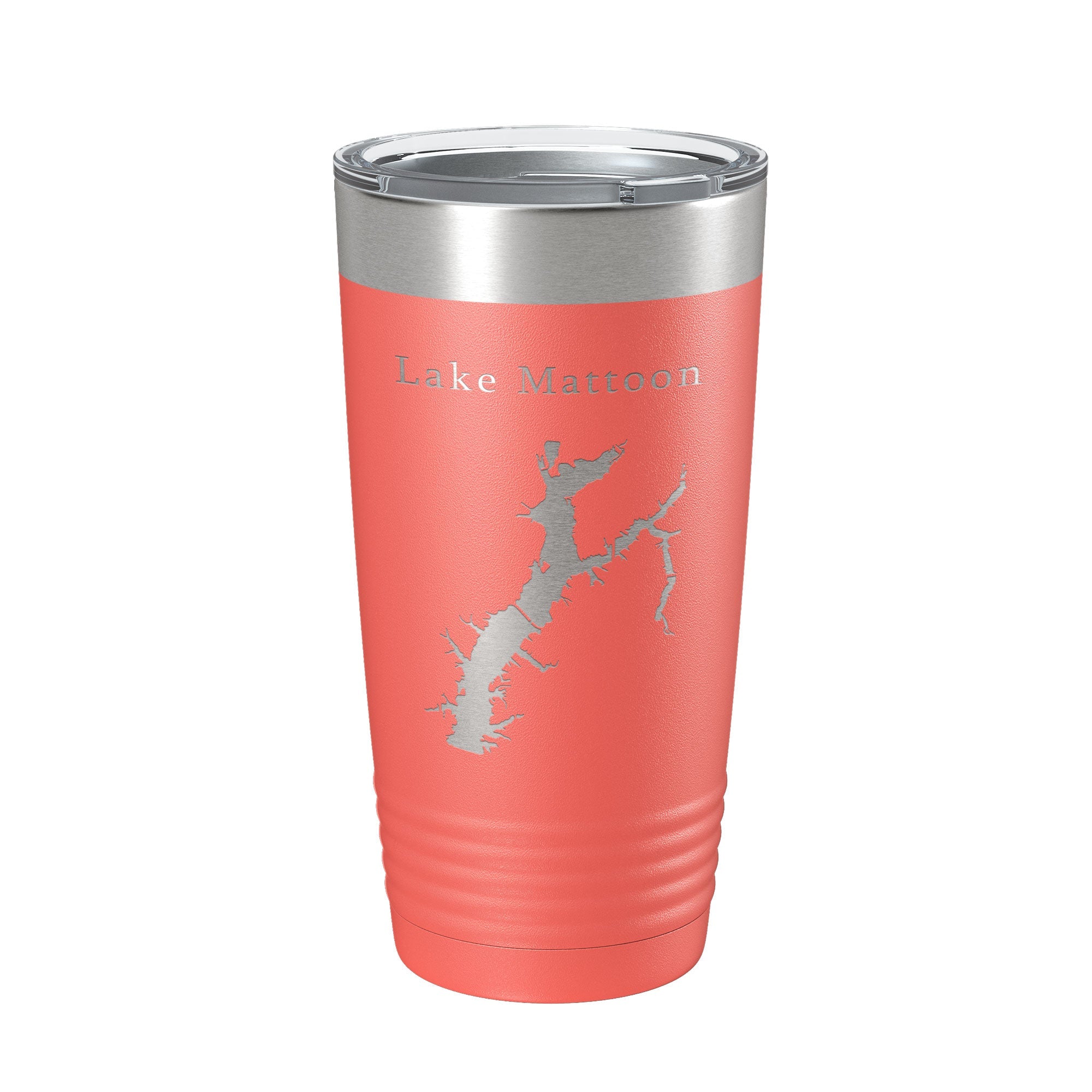 Lake Mattoon Map Tumbler Travel Mug Insulated Laser Engraved Coffee Cup Illinois 20 oz