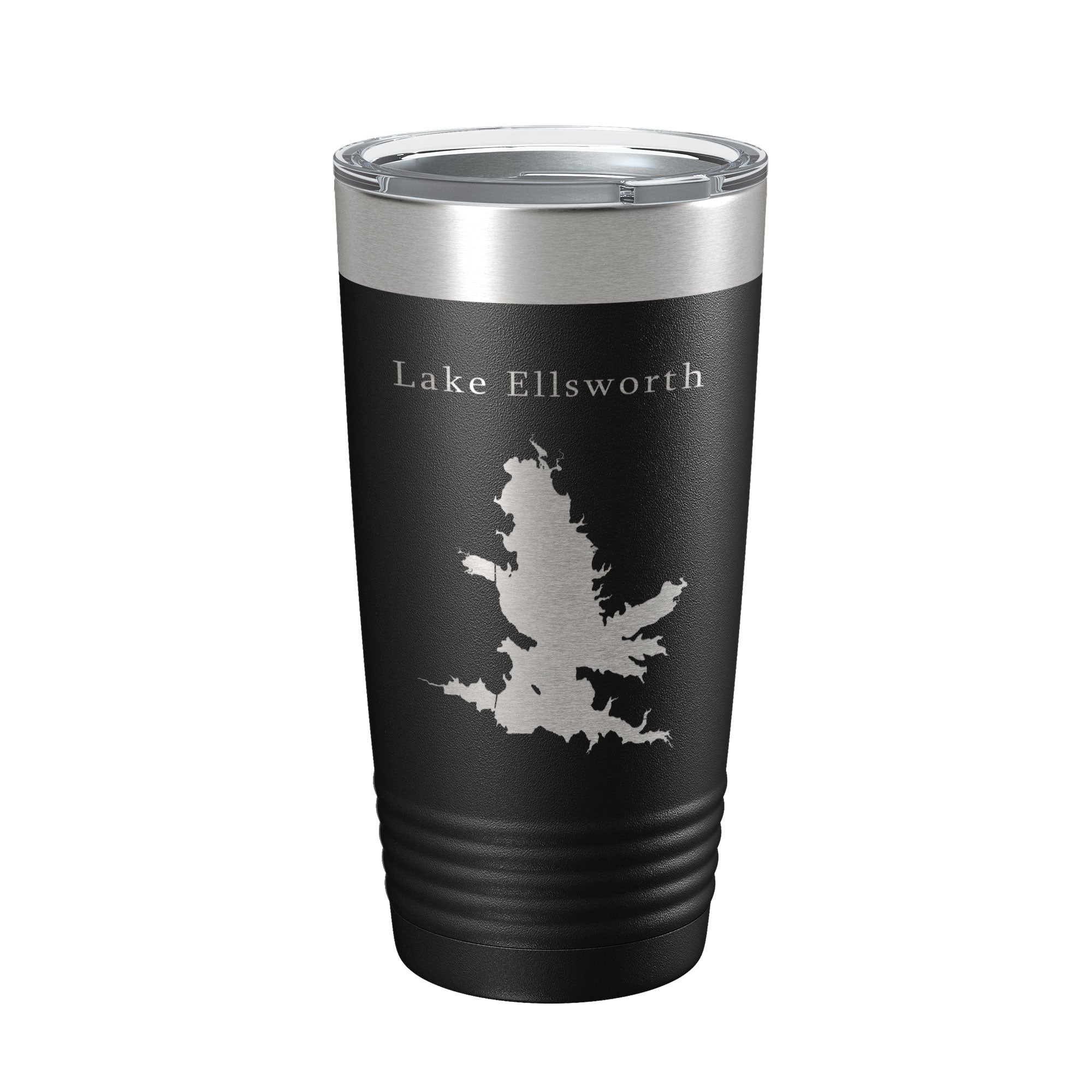 Lake Ellsworth Map Tumbler Travel Mug Insulated Laser Engraved Coffee Cup Oklahoma 20 oz