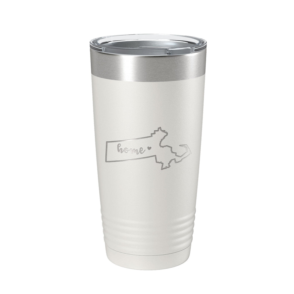 Massachusetts Tumbler Home State Travel Mug Insulated Laser Engraved Map Coffee Cup 20 oz