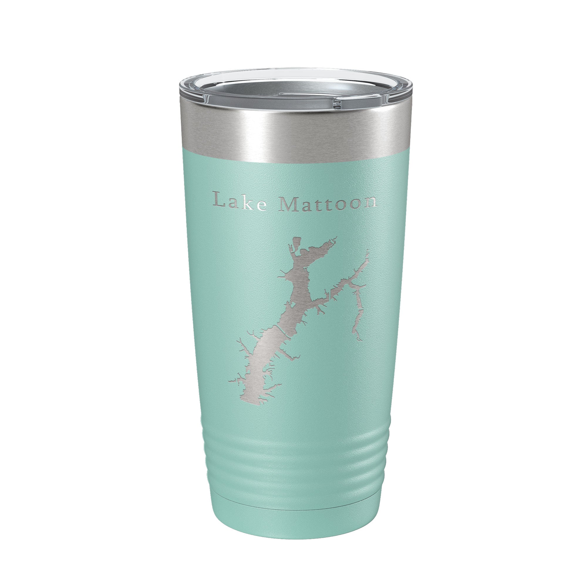 Lake Mattoon Map Tumbler Travel Mug Insulated Laser Engraved Coffee Cup Illinois 20 oz