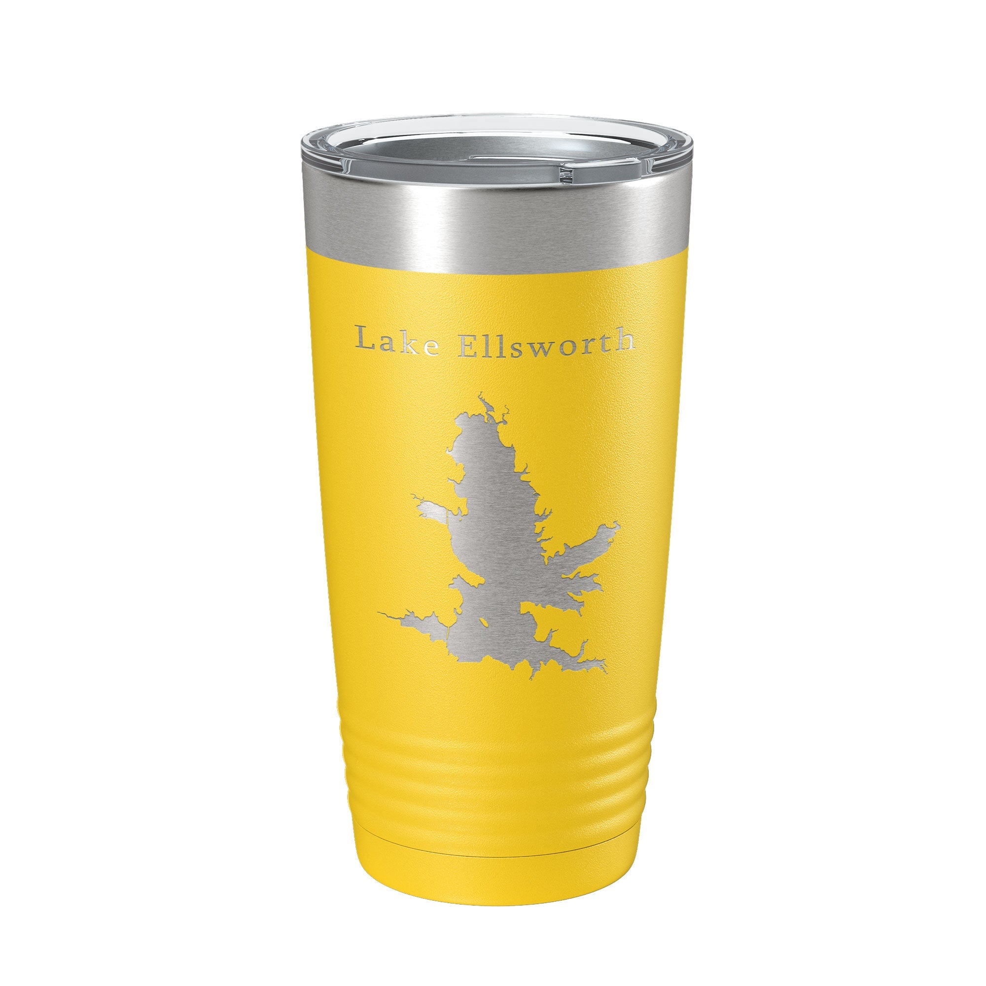 Lake Ellsworth Map Tumbler Travel Mug Insulated Laser Engraved Coffee Cup Oklahoma 20 oz