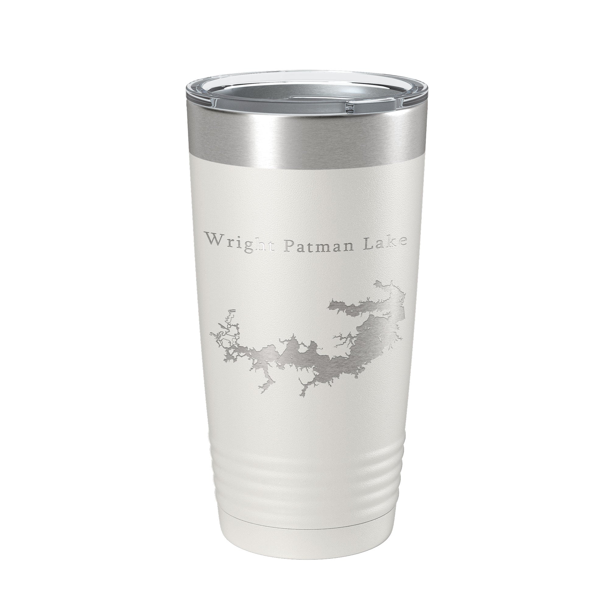 Wright Patman Lake Map Tumbler Travel Mug Insulated Laser Engraved Coffee Cup Texas 20 oz