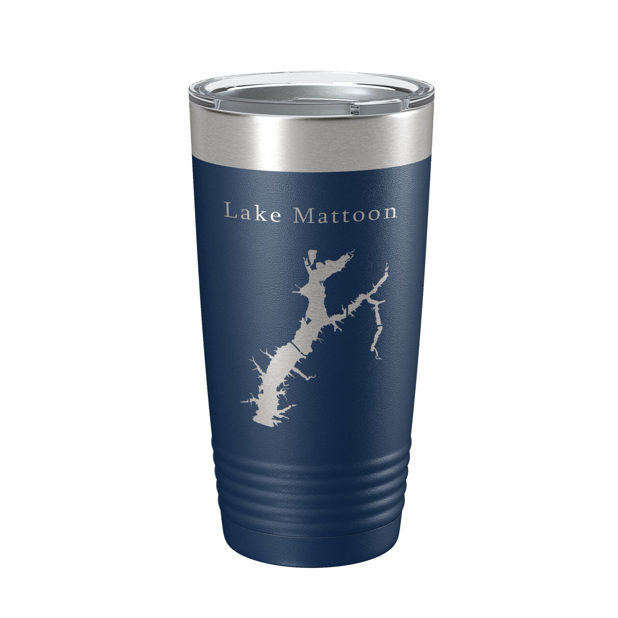 Lake Mattoon Map Tumbler Travel Mug Insulated Laser Engraved Coffee Cup Illinois 20 oz