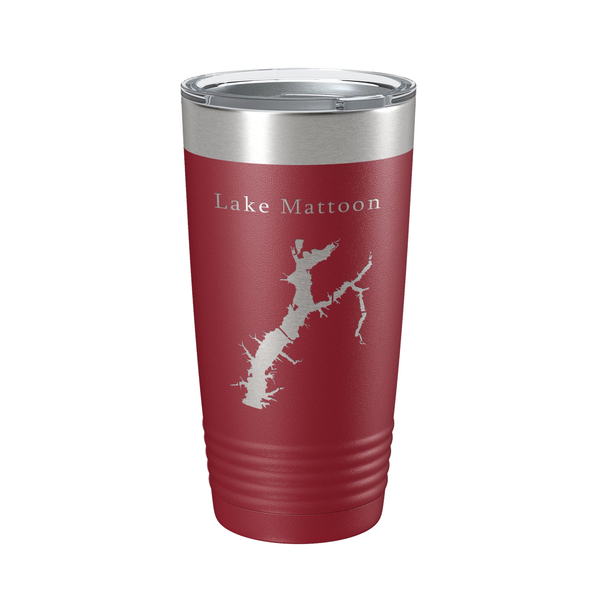 Lake Mattoon Map Tumbler Travel Mug Insulated Laser Engraved Coffee Cup Illinois 20 oz