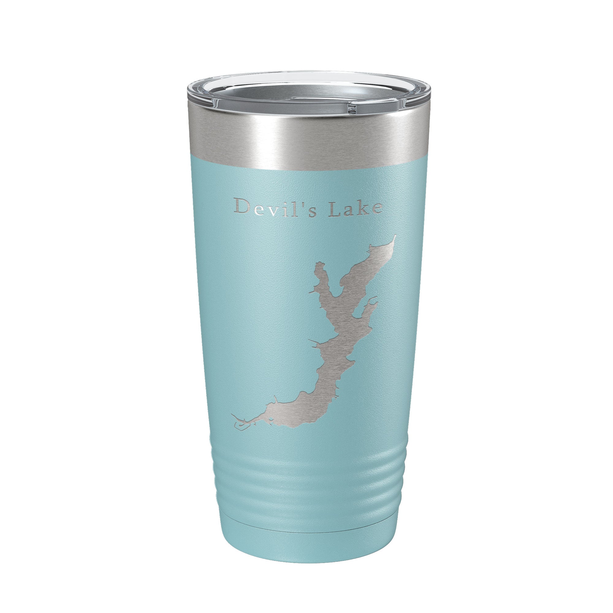 Devil's Lake Map Tumbler Travel Mug Insulated Laser Engraved Coffee Cup Oregon 20 oz